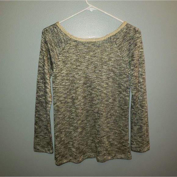 Mystree Long Sleeve Metallic Top - Picture 2 of 4